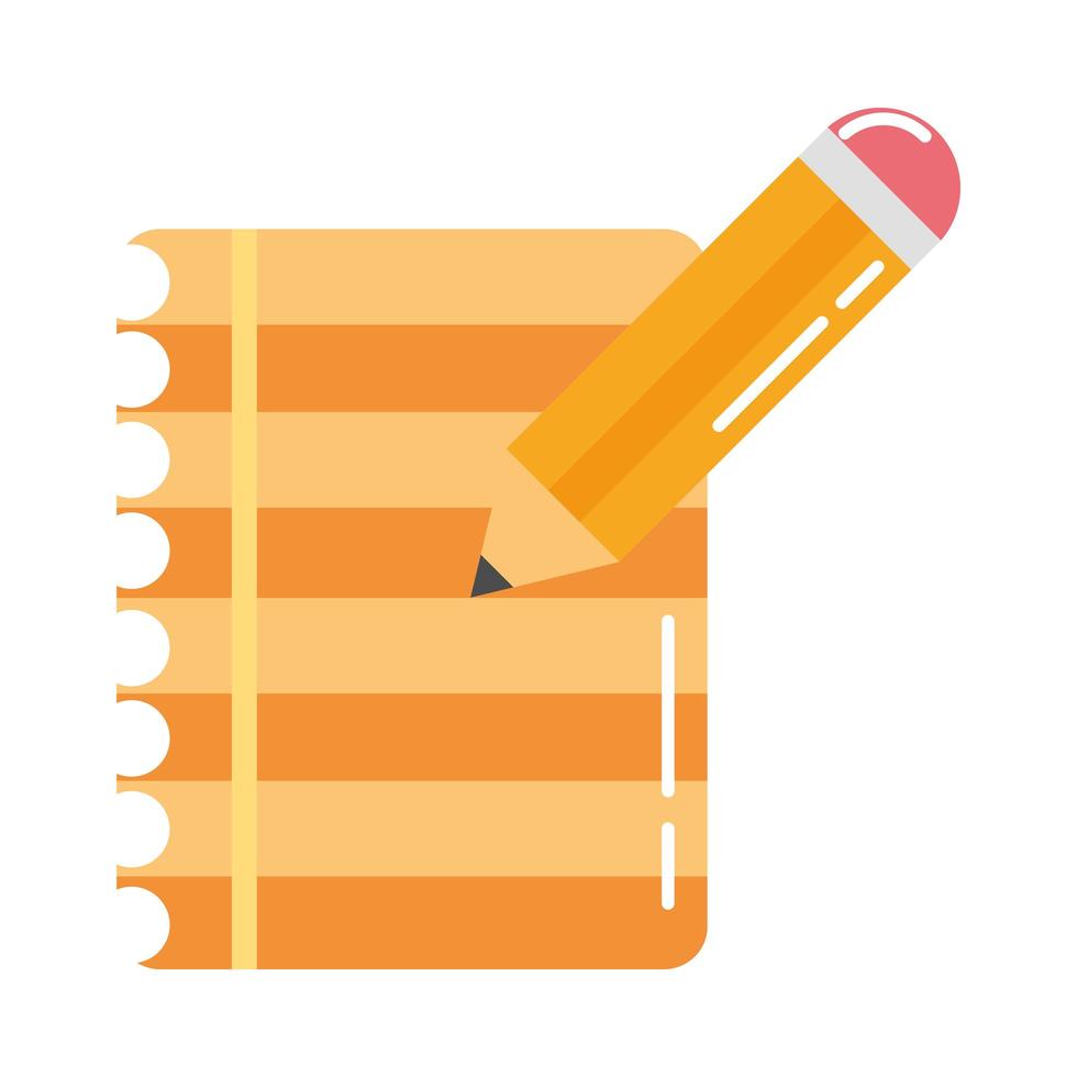 school education supply paper and pencil write flat style icon vector