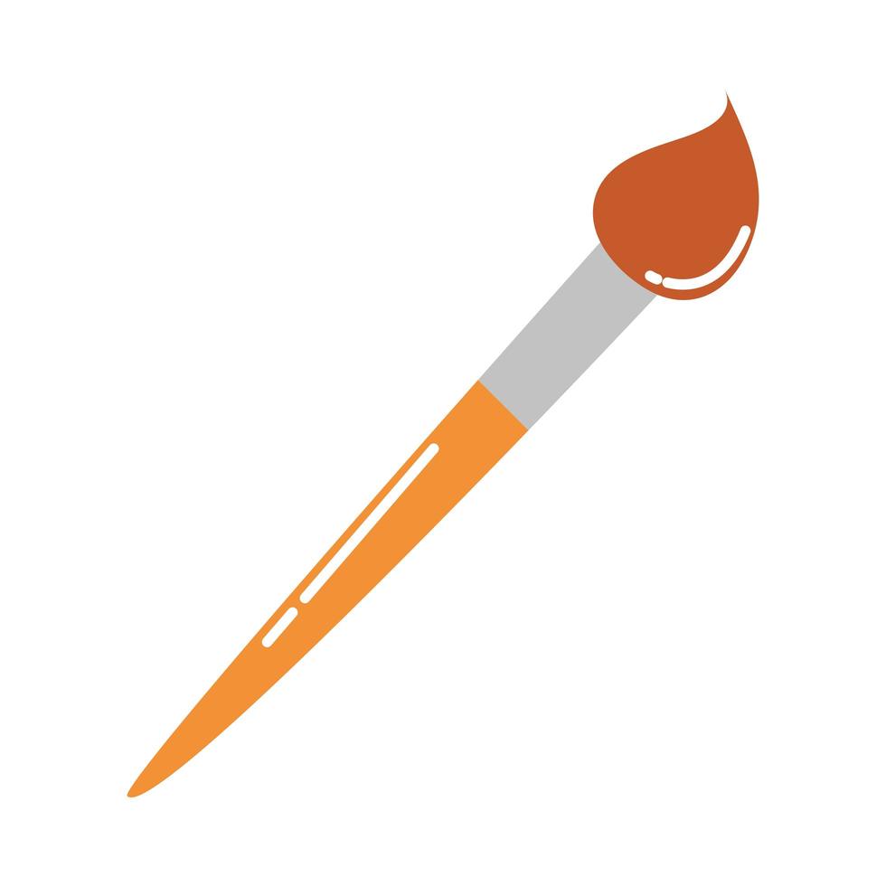 school education supply paint brush color flat style icon vector