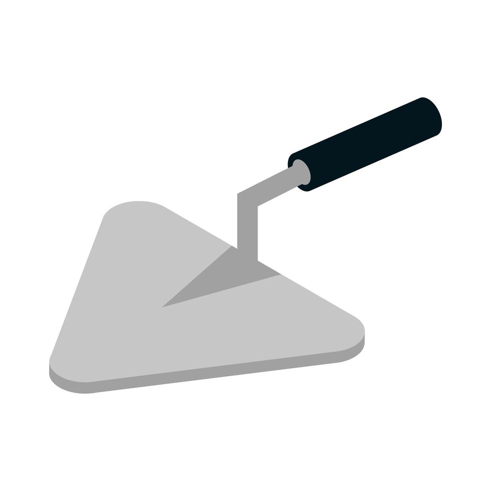 isometric repair construction trowel work tool and equipment flat style icon design vector