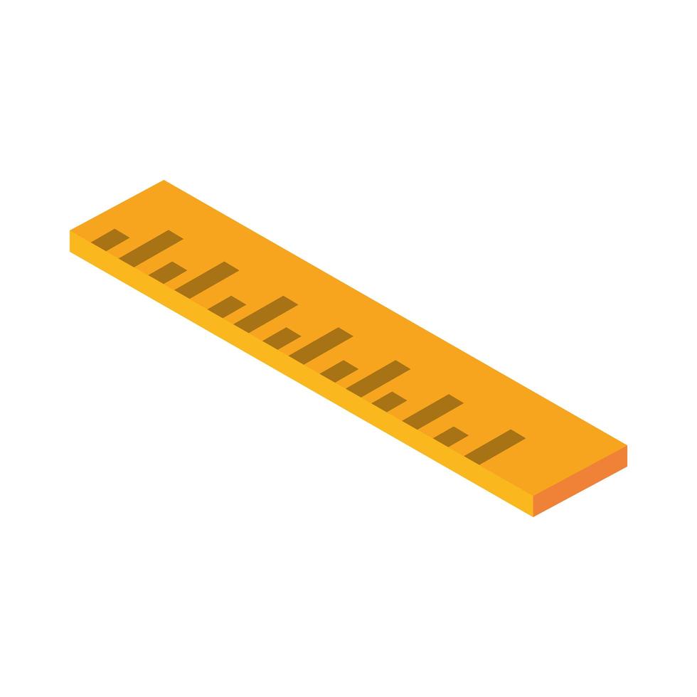 isometric repair construction ruler measure work tool and equipment flat style icon design vector