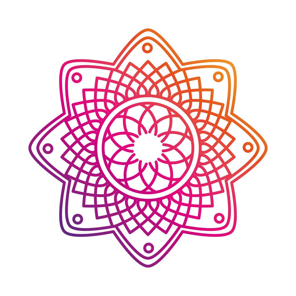 floral mandala vintage decorative gradient style icon vector