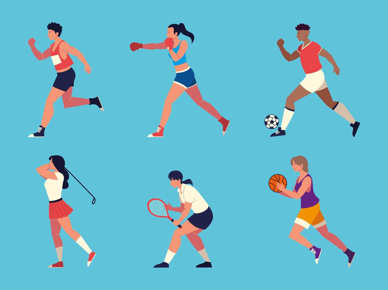 people doing sports vector