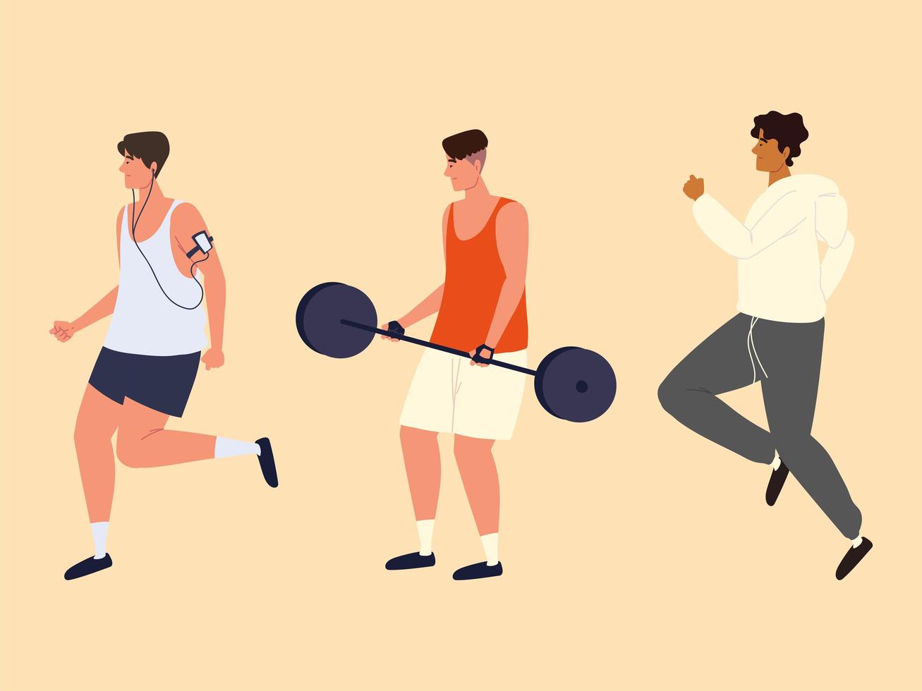 men doing exercise vector