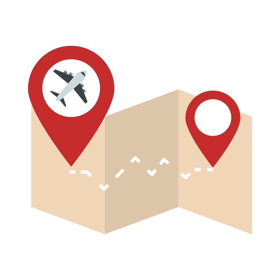 aeropuerto mapa seguimiento vuelo avión viaje transporte terminal turismo o negocios icono de estilo plano vector