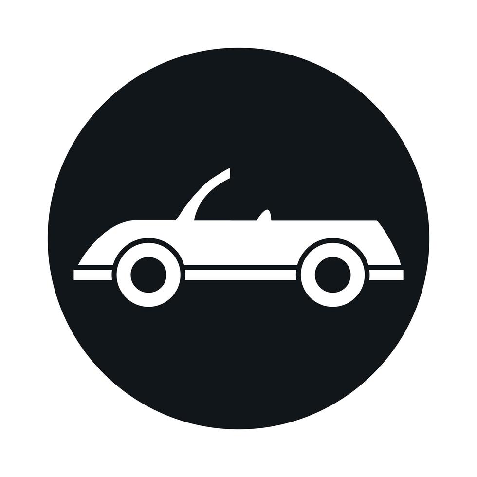 car cabriolet model transport vehicle block and flat style icon design vector