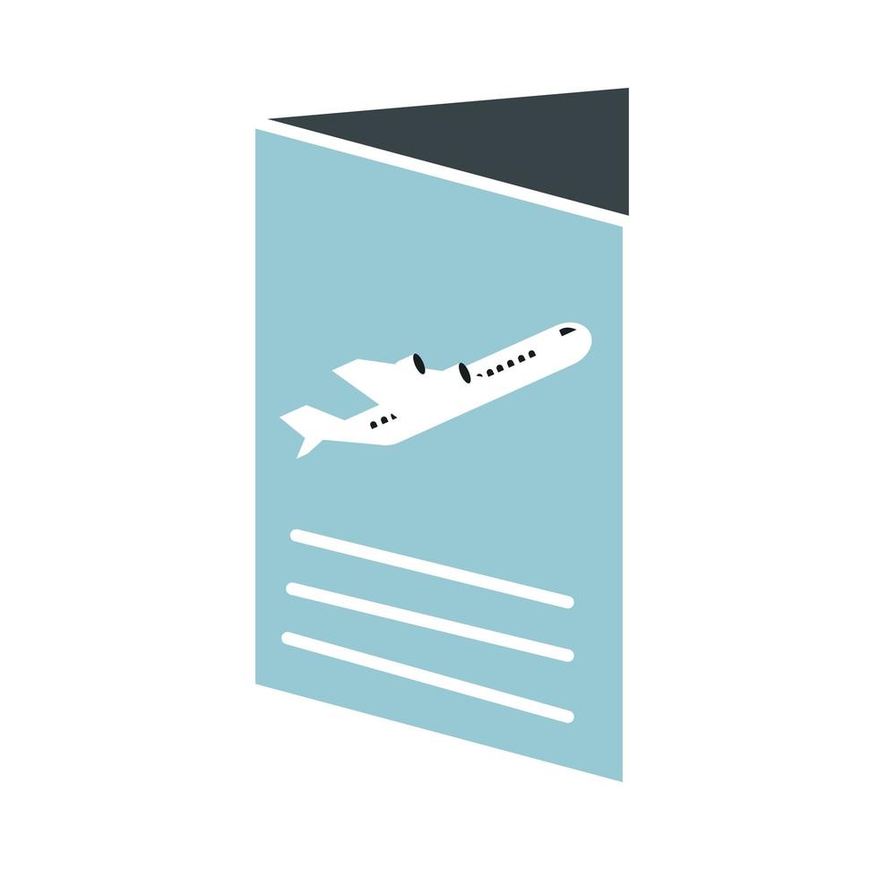 aeropuerto folleto avión viajes transporte terminal turismo o negocios icono de estilo plano vector