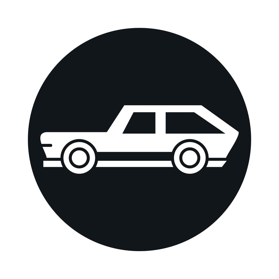 car transport automotive vehicle block and flat style icon design vector