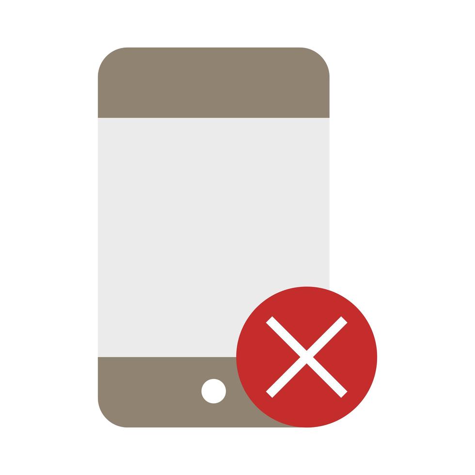 smartphone use prohibition sign flat style icon vector