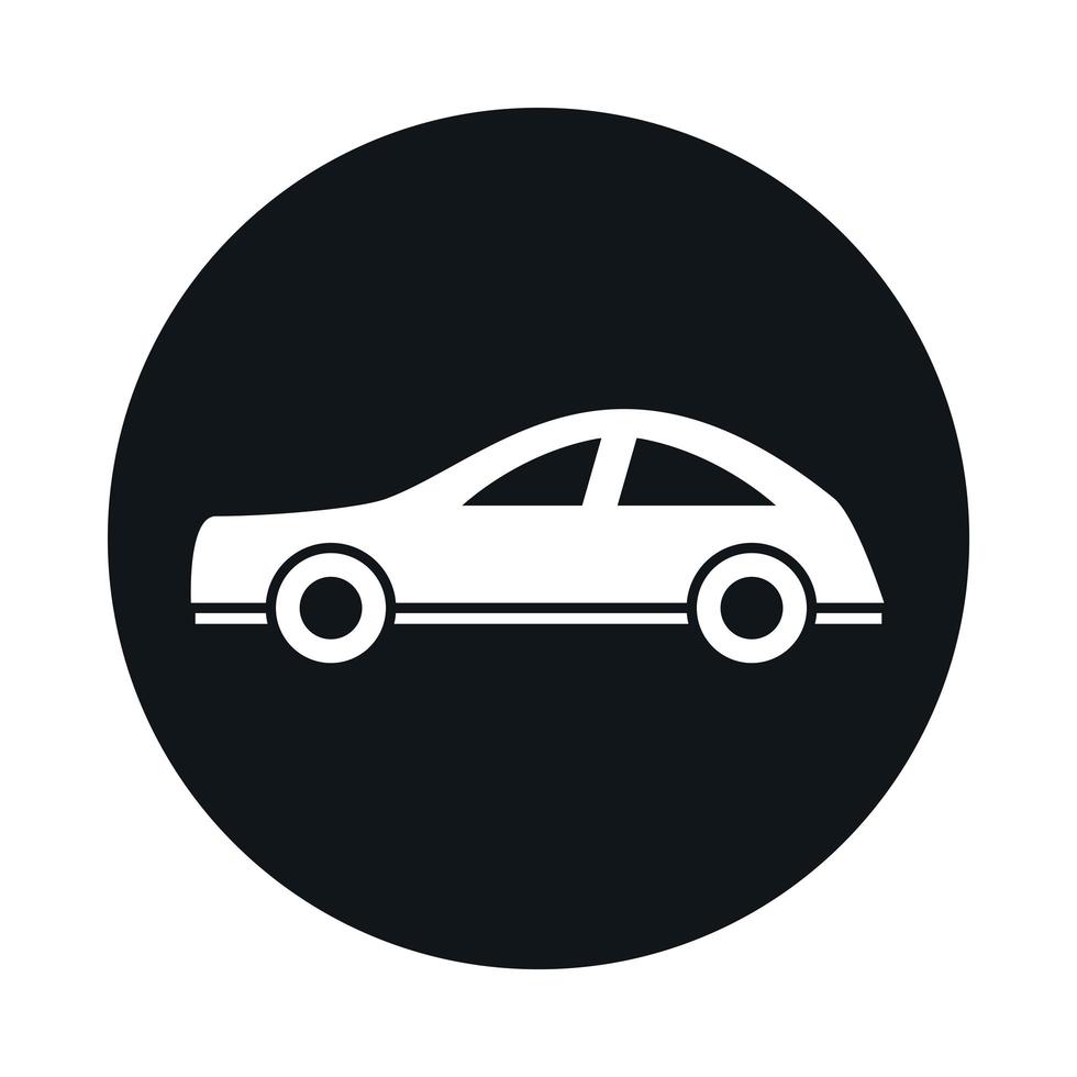 bloque de vehículo de transporte de modelo de lujo de coche y diseño de icono de estilo plano vector