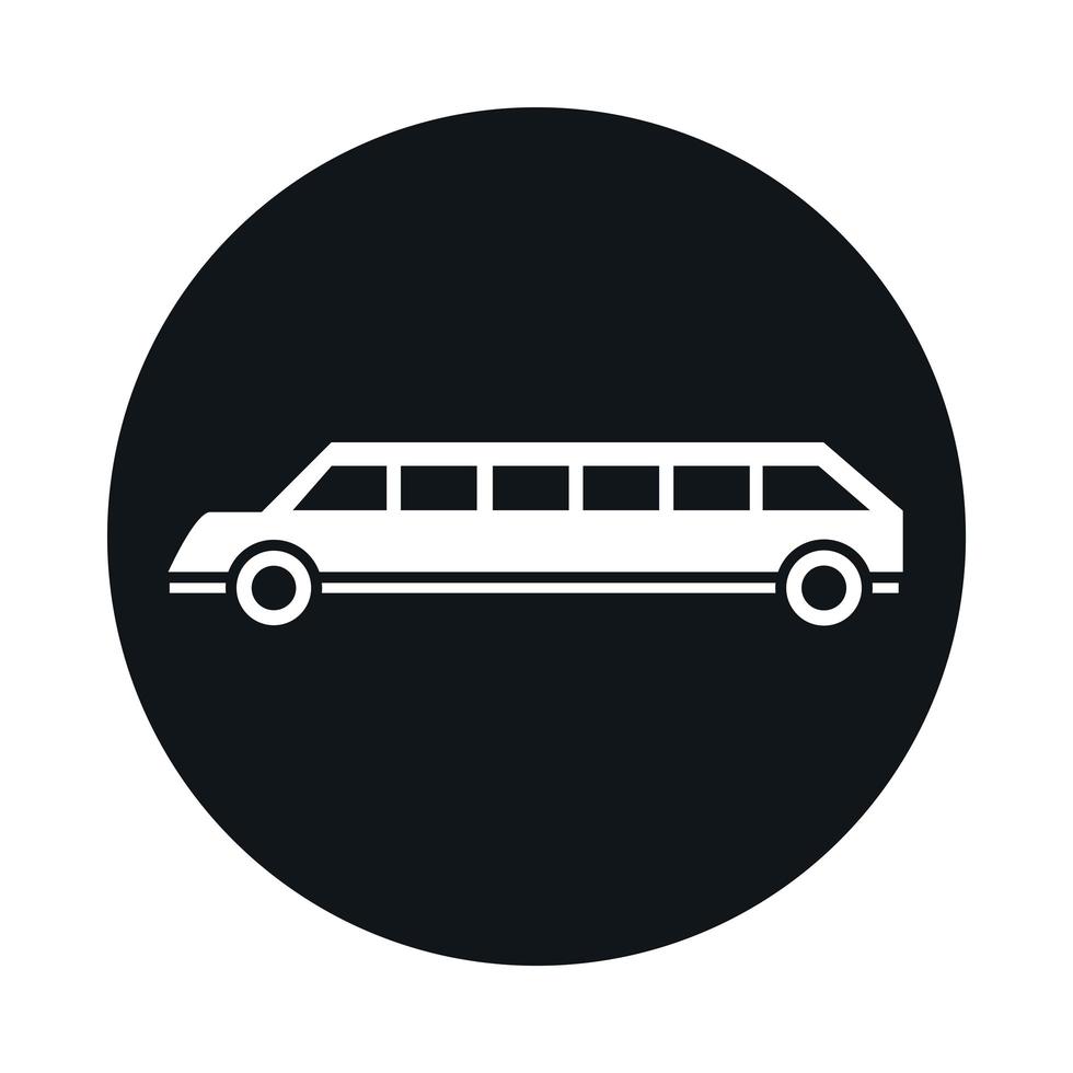 bloque de vehículo de transporte modelo de limusina de coche y diseño de icono de estilo plano vector