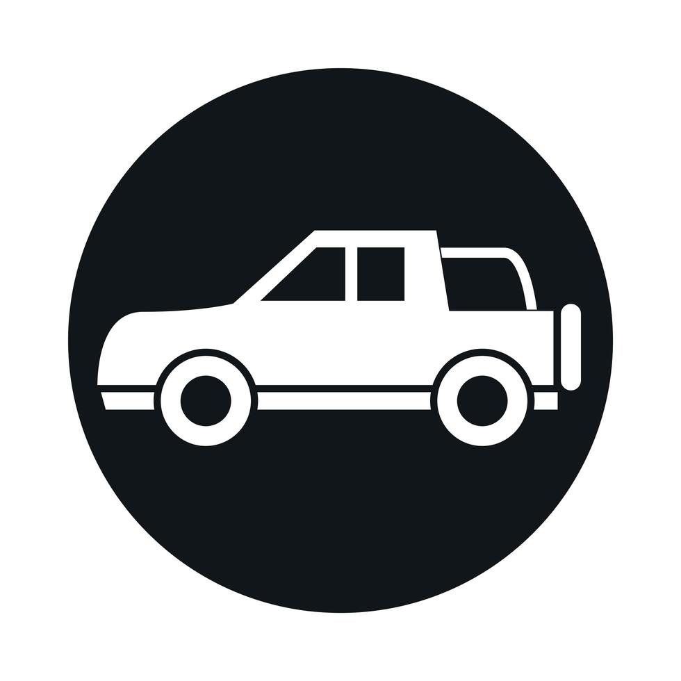 car off road vehicle model transport vehicle block and flat style icon design vector