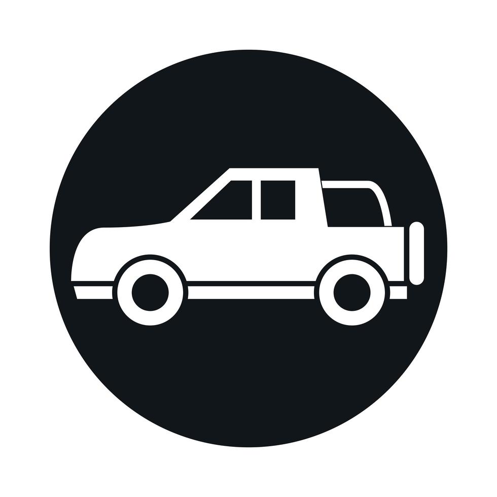 bloque de vehículo de transporte modelo de vehículo todoterreno coche y diseño de icono de estilo plano vector