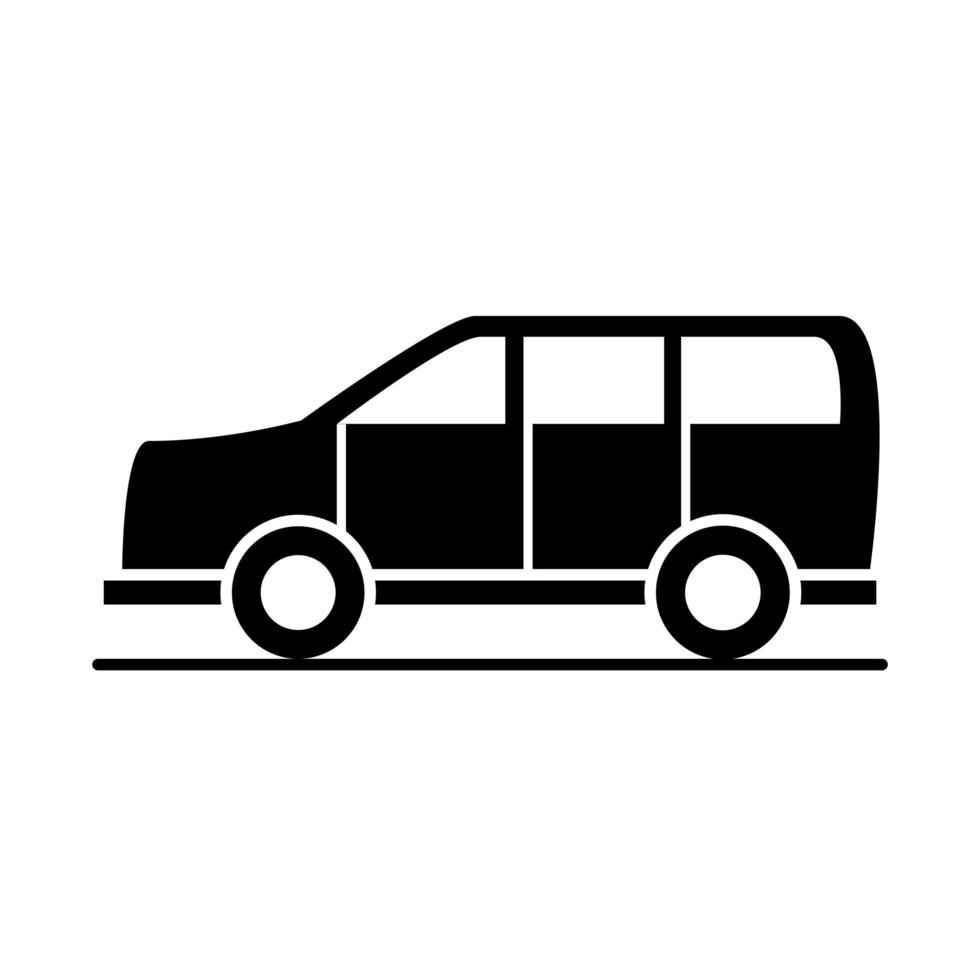 car suv transport vehicle silhouette style icon design vector