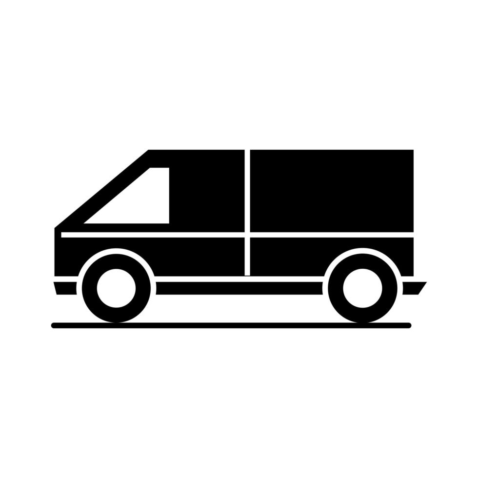 car van model transport vehicle silhouette style icon design vector