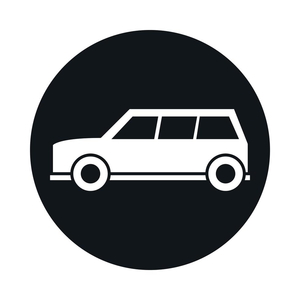 Bloque de vehículo de transporte modelo crossover compacto de automóvil y diseño de icono de estilo plano vector