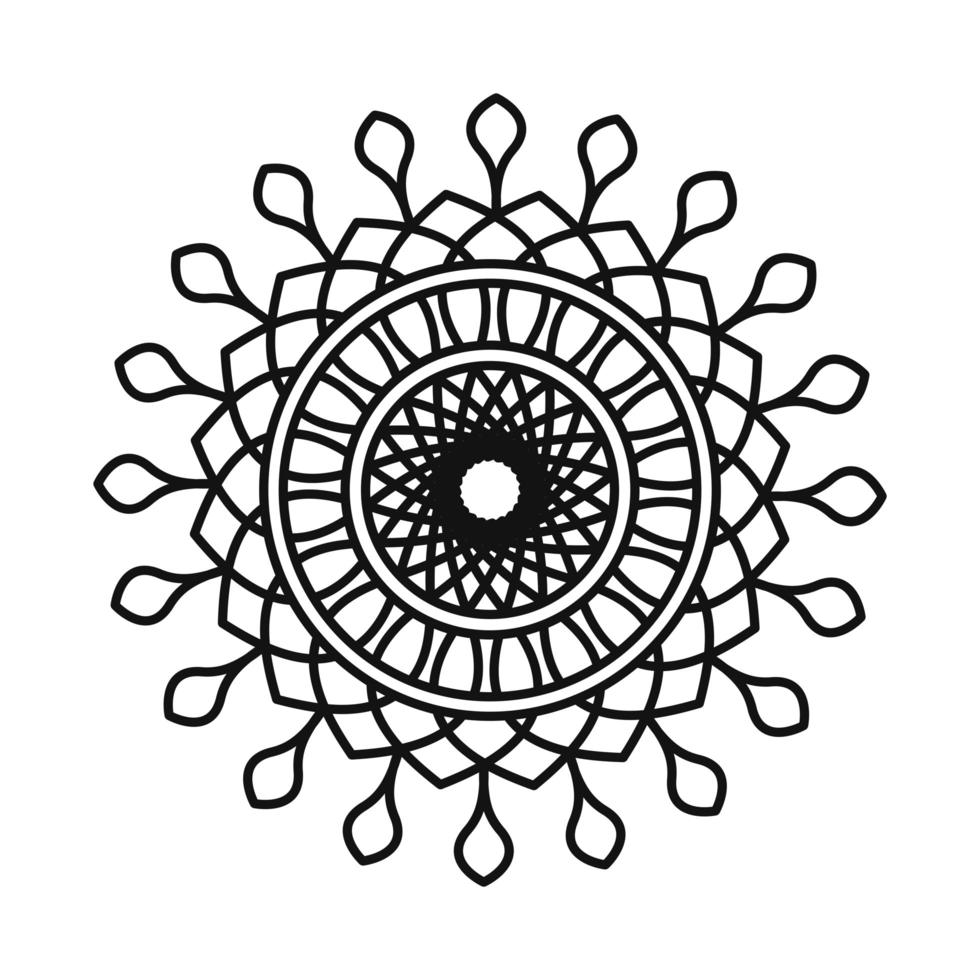 mandala motif floral decoration mystical line style icon vector