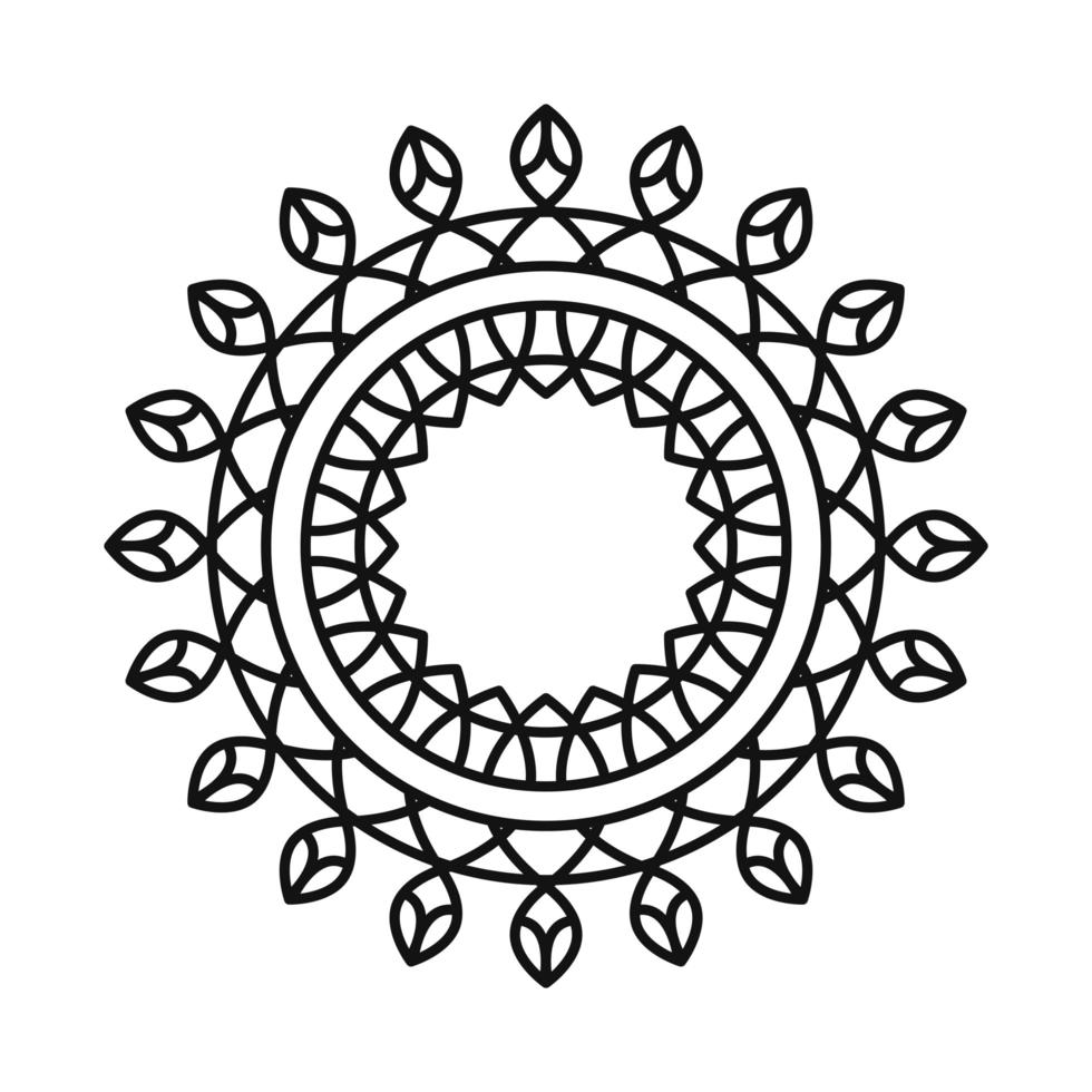 mandala flower decoration round ornament line style icon vector