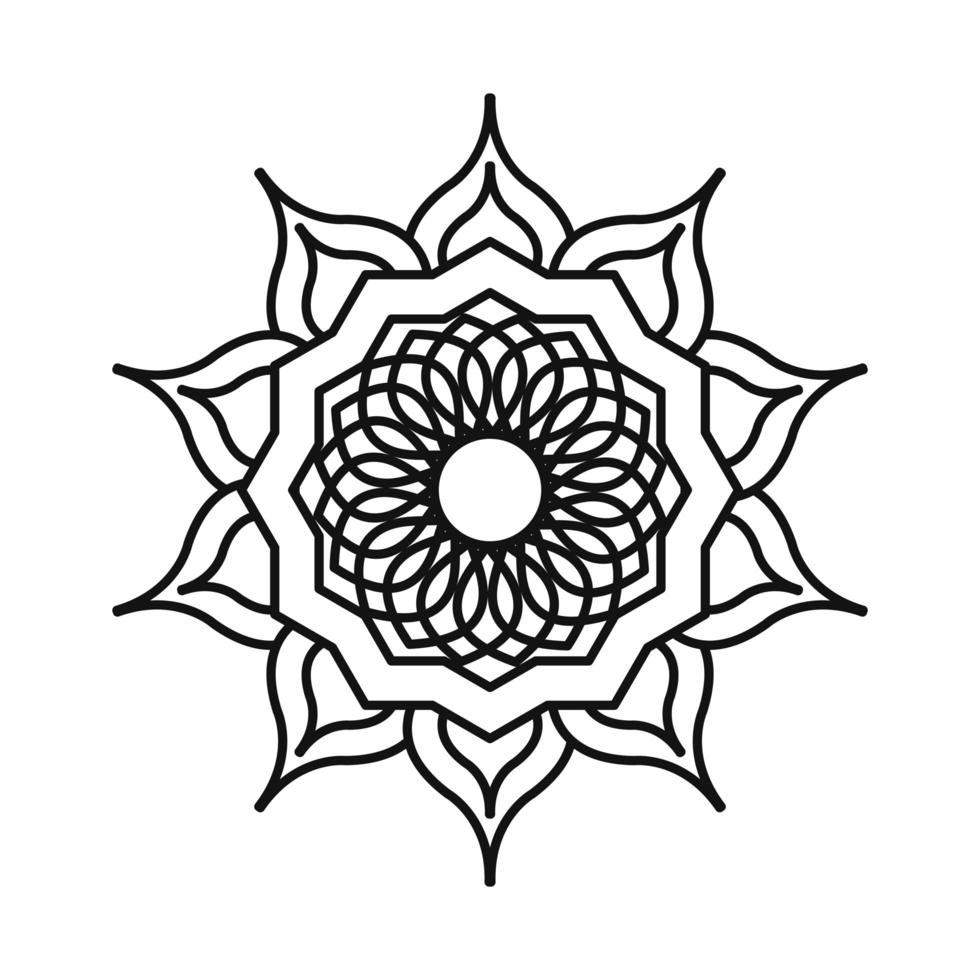 floral mandala vintage decorative line style icon vector