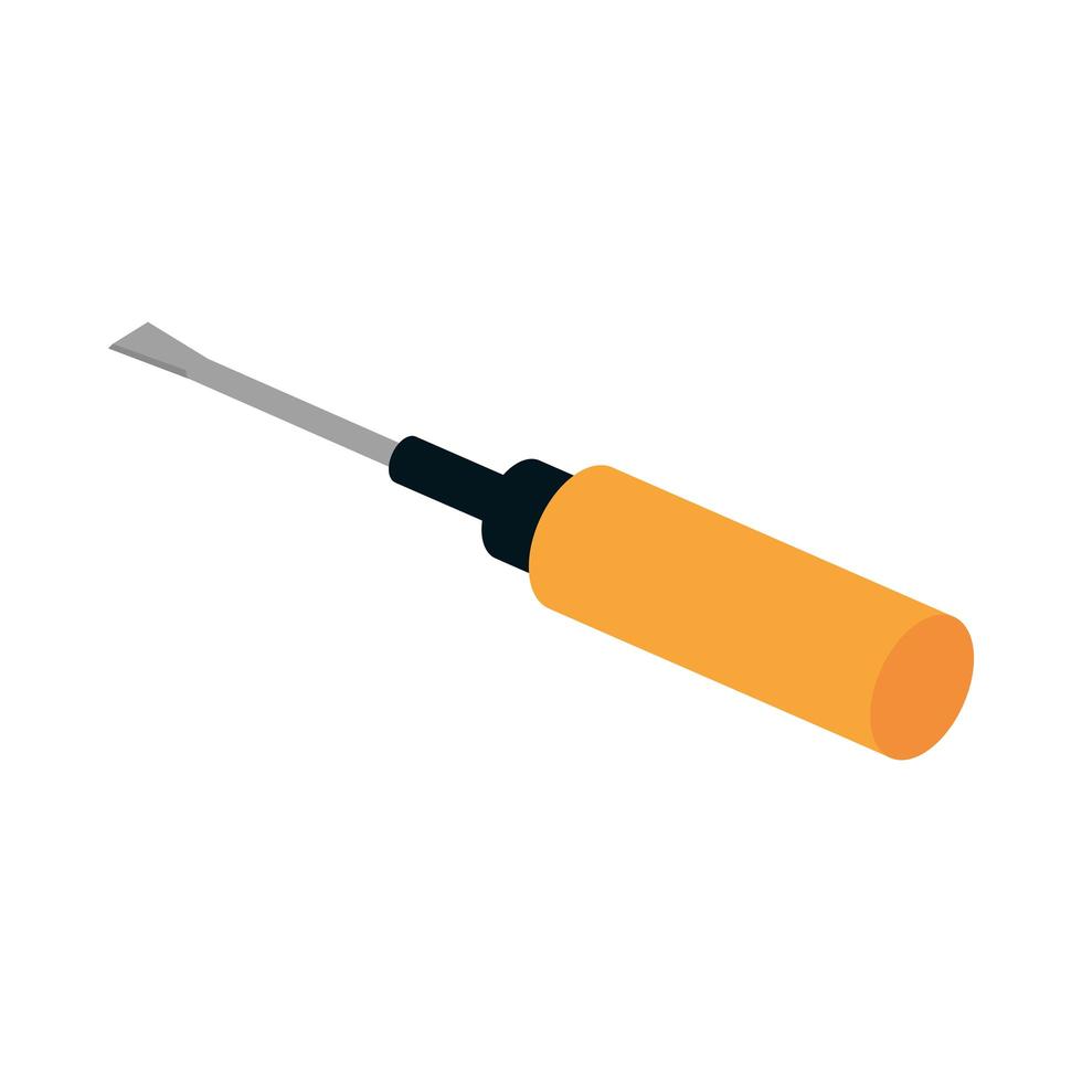 isometric repair construction screwdriver work tool and equipment flat style icon design vector