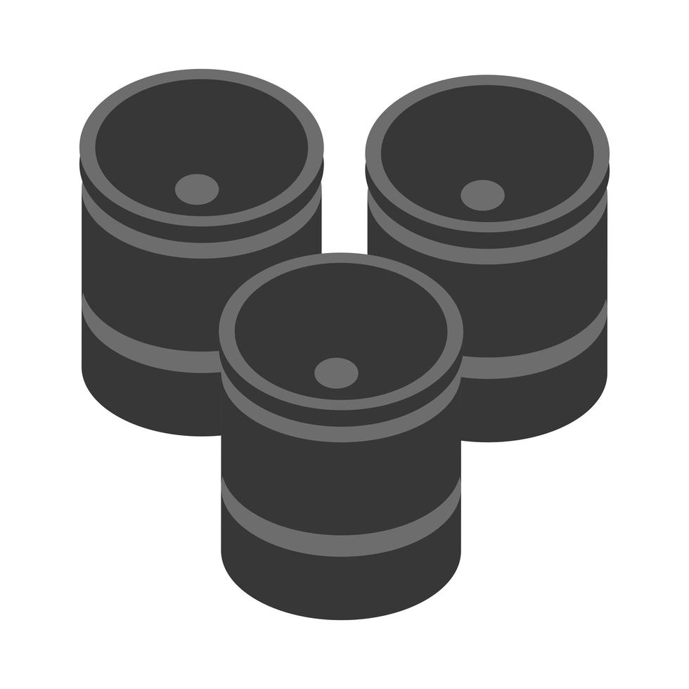 isometric repair construction barrels work tool and equipment flat style icon design vector
