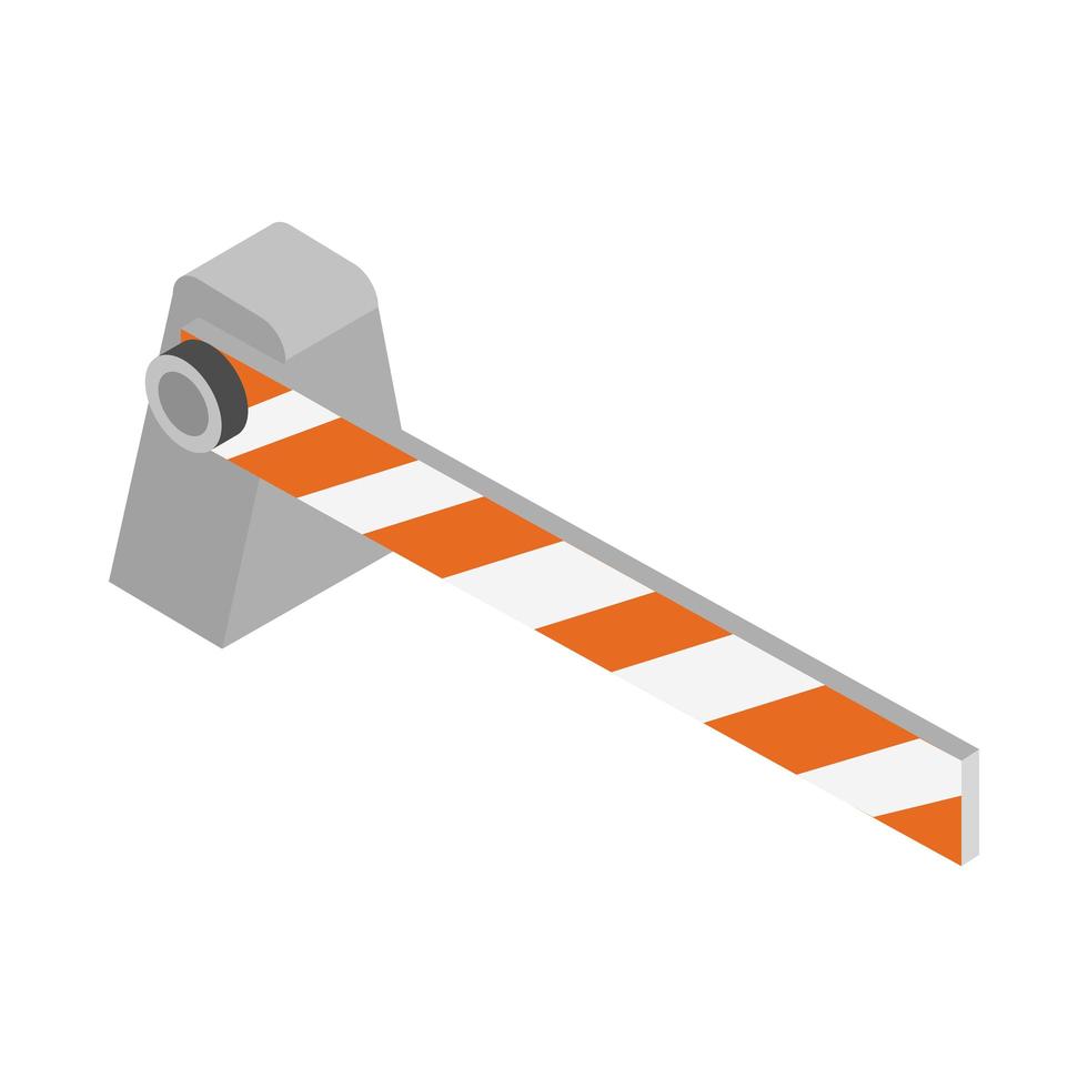 isometric repair construction automatic barrier work tool and equipment flat style icon design vector