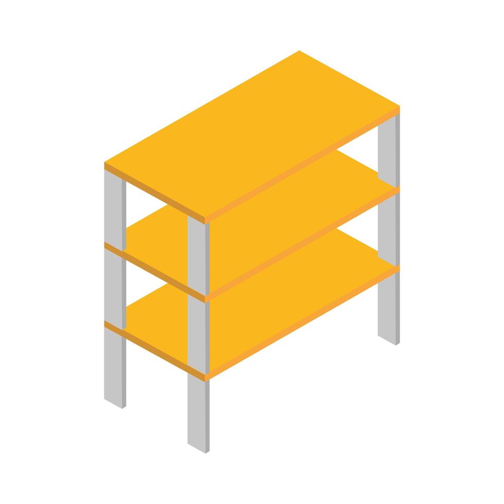 isometric construction shelf storage empty work equipment flat style icon design vector