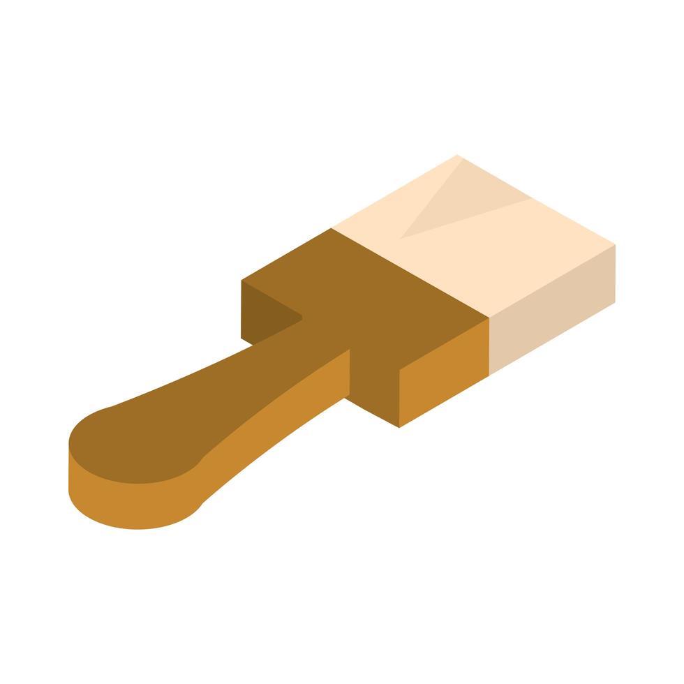 isometric repair construction paint brush work tool and equipment flat style icon design vector
