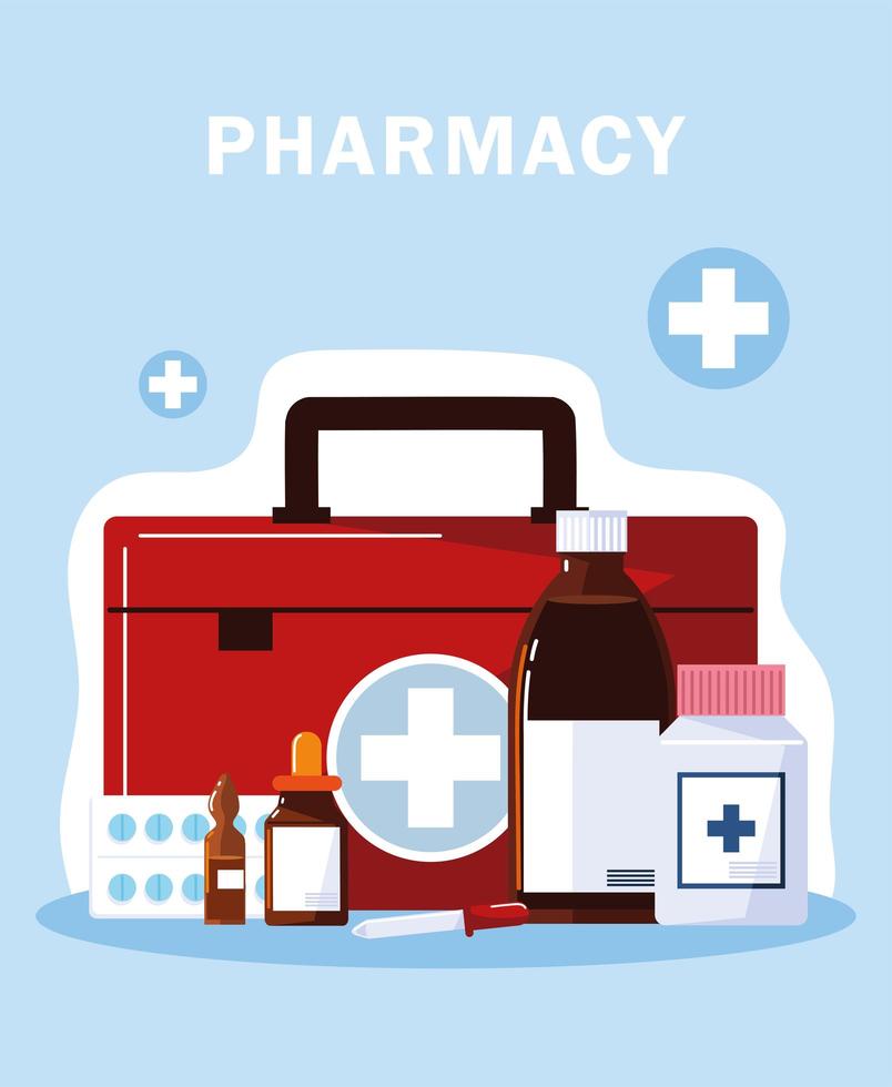 pharmacy medicine bottles vector