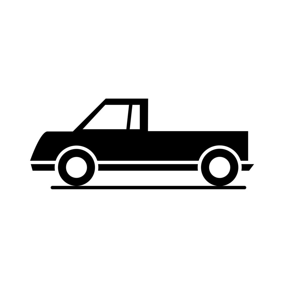 car pickup model transport vehicle silhouette style icon design vector