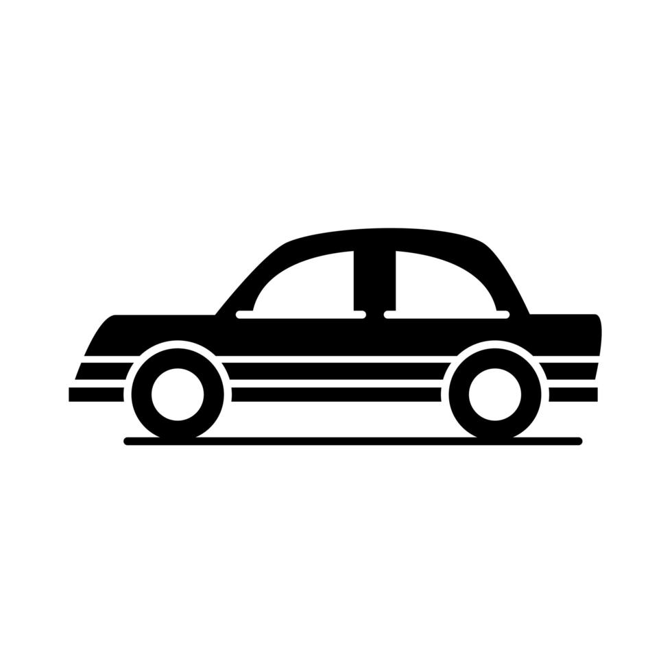 car classic retro model transport vehicle silhouette style icon design vector