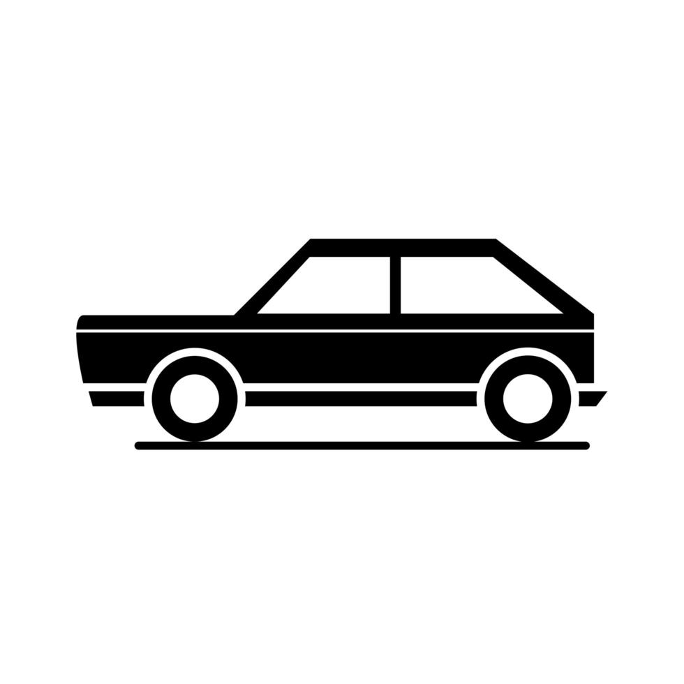 car hatchback model transport vehicle silhouette style icon design vector