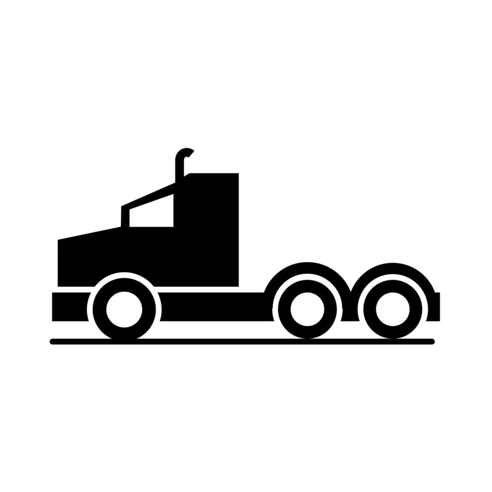 diseño de icono de estilo de silueta de vehículo de transporte modelo de cabeza de camión de coche vector