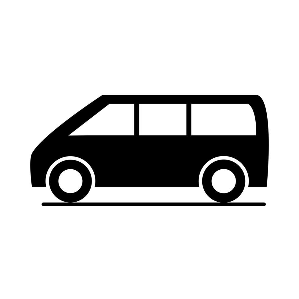 car compact cuv model transport vehicle silhouette style icon design vector