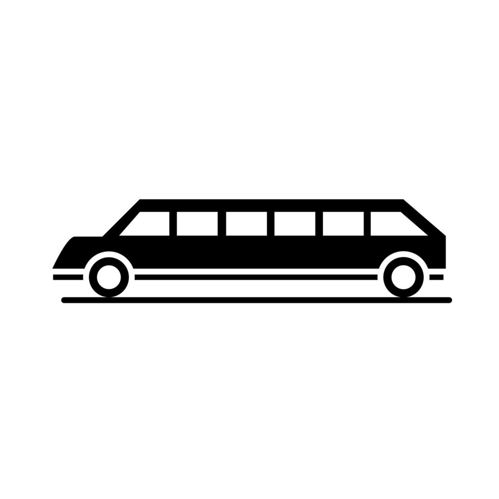 coche limusina modelo transporte vehículo silueta estilo icono diseño vector