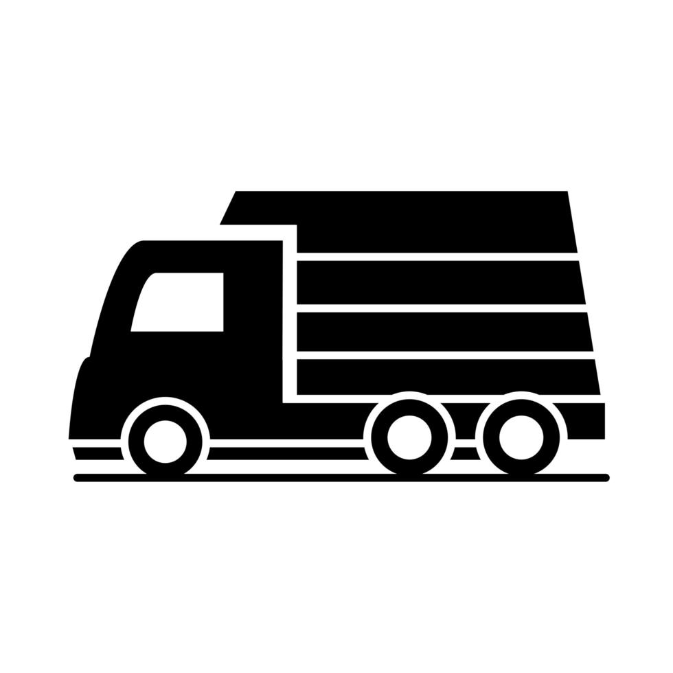car lorry van transport vehicle silhouette style icon design vector