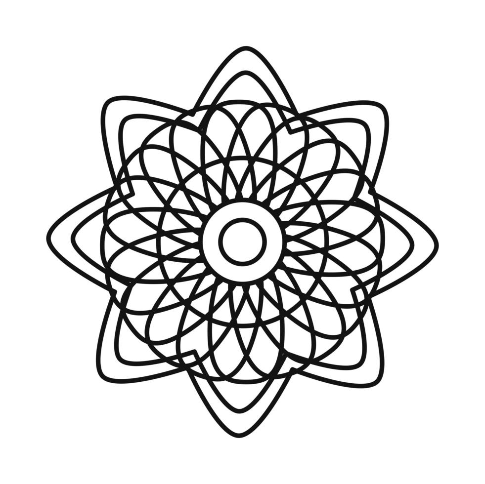 mandala decorative ornament ethnic oriental line style icon vector