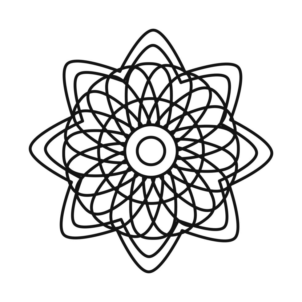 mandala decorative ornament ethnic oriental line style icon vector