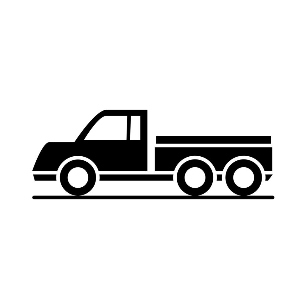 car delivery pick up model transport vehicle silhouette style icon design vector