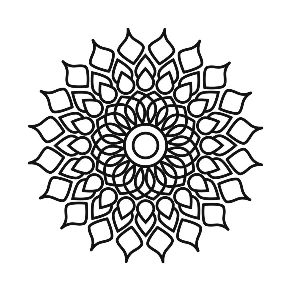 mandala decorative ornament ethnic oriental line style icon vector