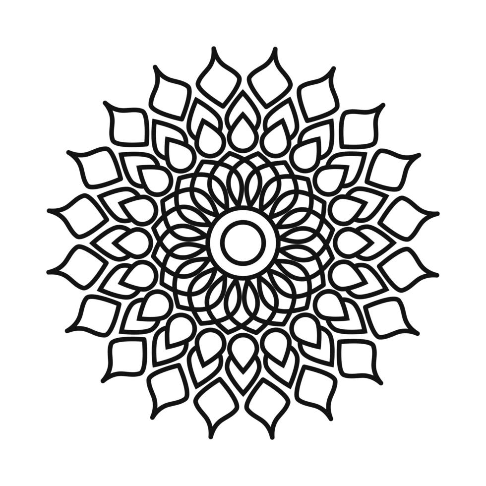 mandala decorative ornament ethnic oriental line style icon vector