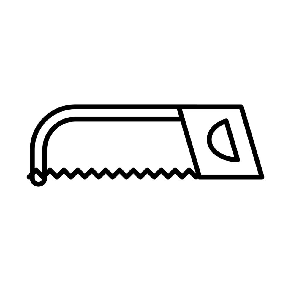 hacksaw tool repair maintenance and construction equipment line style icon vector