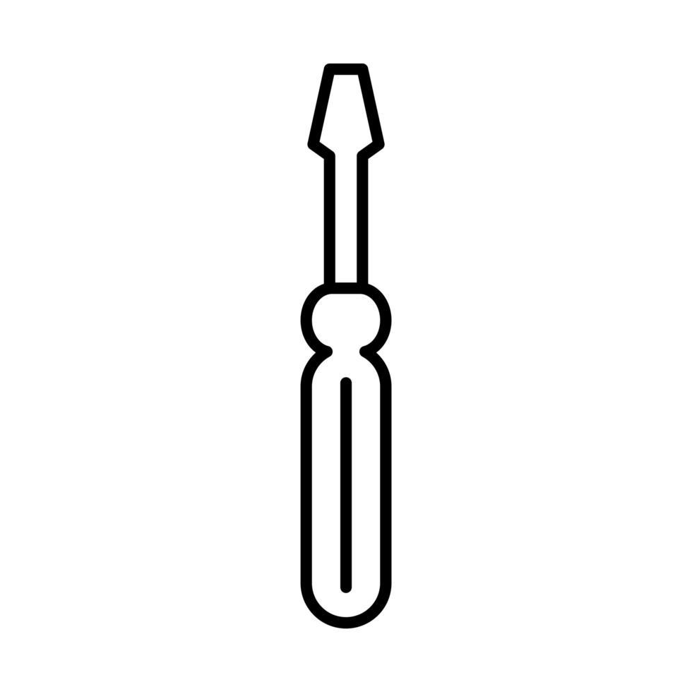 red screwdriver tool repair maintenance and construction equipment line style icon vector