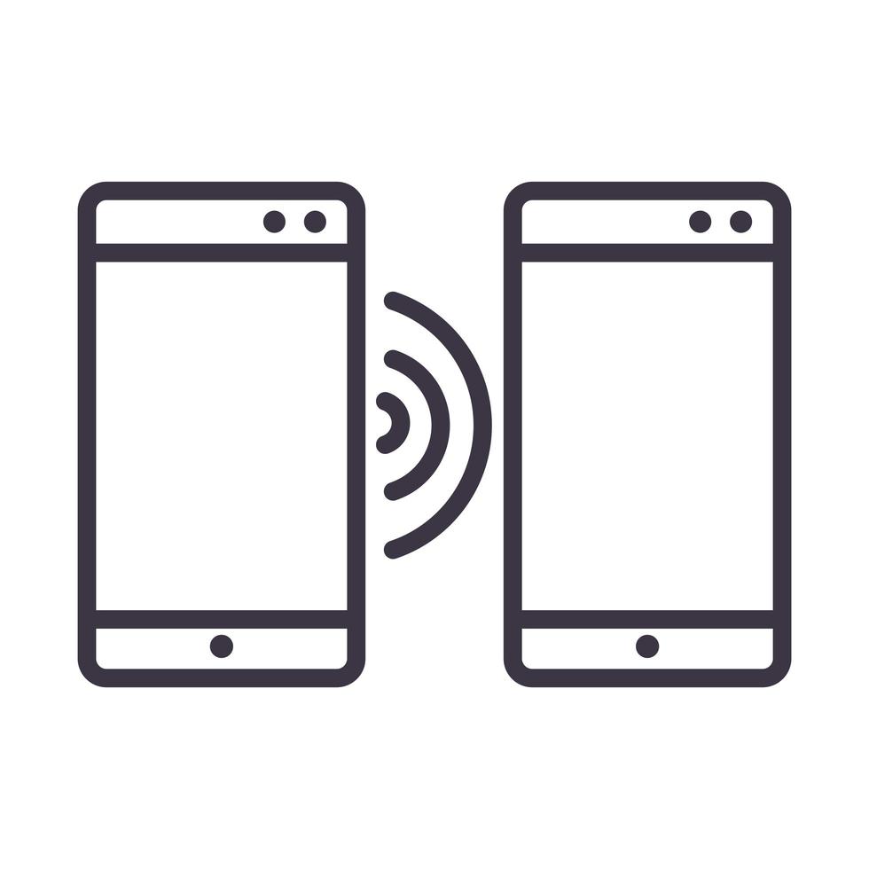 smartphones connection internet device technology thin line style design icon vector