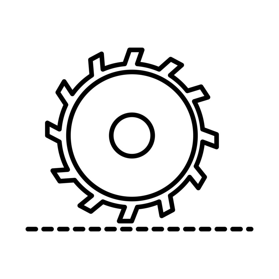 circular saw blade tool repair maintenance and construction equipment line style icon vector