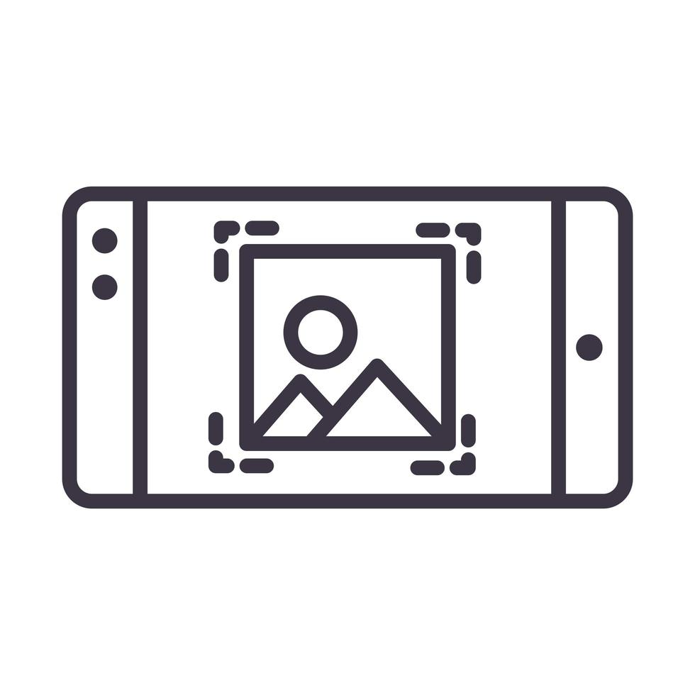smartphone picture app device technology thin line style design icon vector