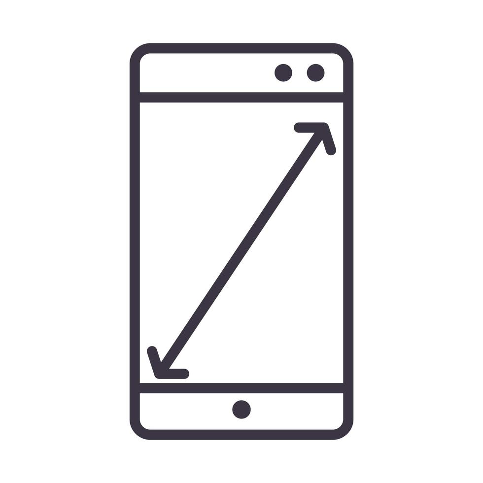 smartphone zoom display device technology thin line style design icon vector