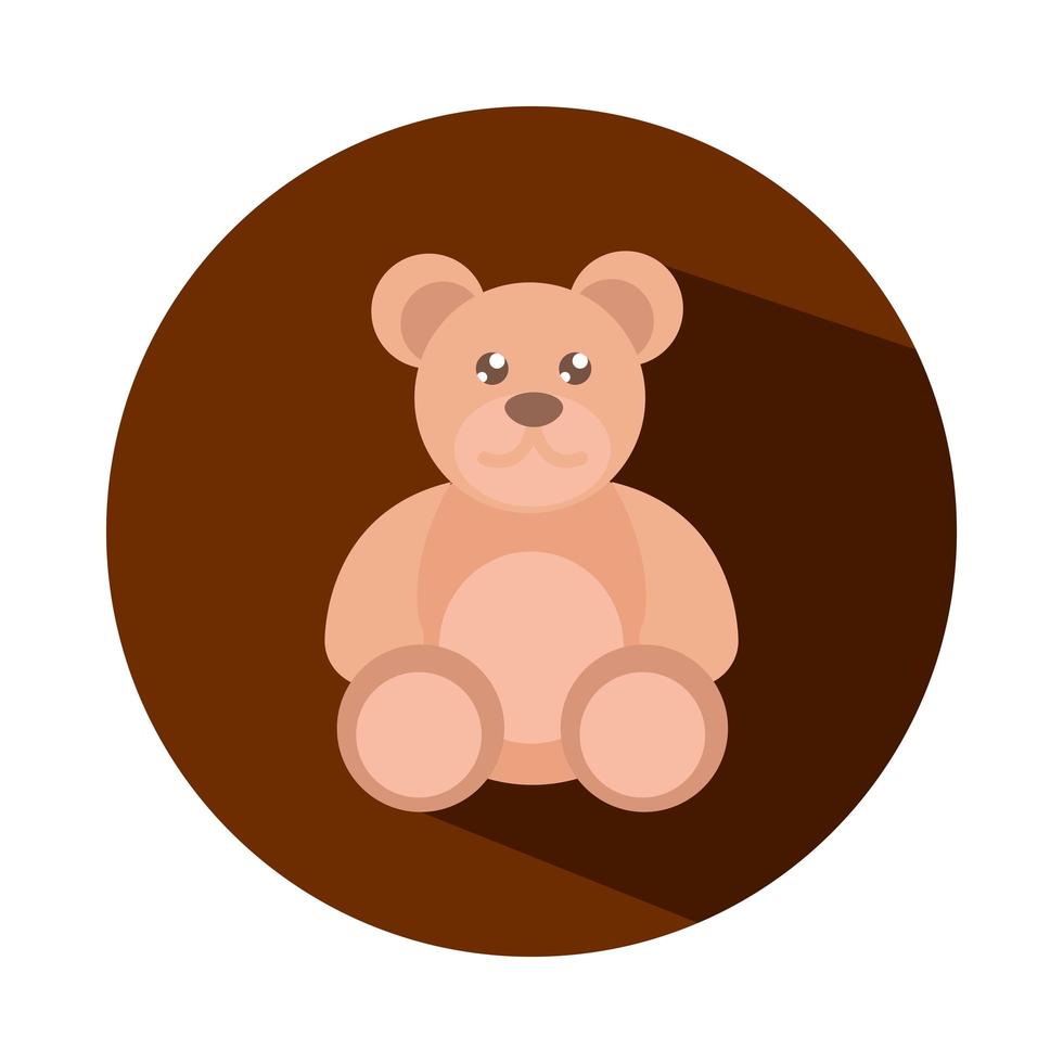 teddy bear toy object for small children to play block and flat style cartoon vector