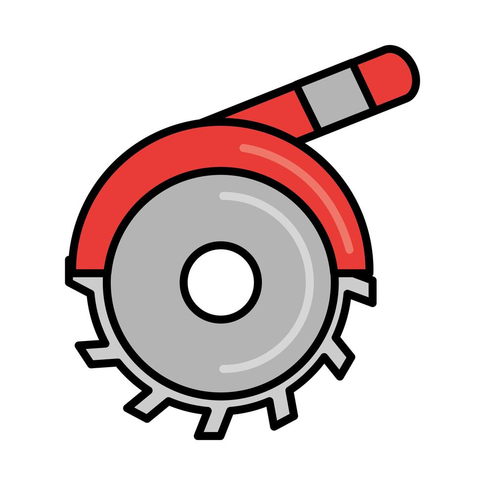 electric saw tool repair maintenance and construction equipment line and fill vector