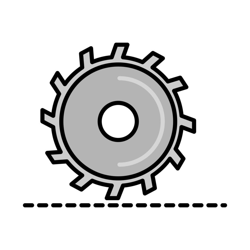 circular saw blade tool repair maintenance and construction equipment line and fill vector