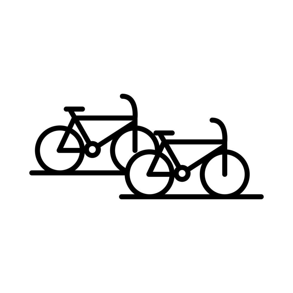 parking bicycles transport line style icon design vector